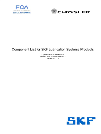 Version 1.9 - 2014-11 - FCA Component list